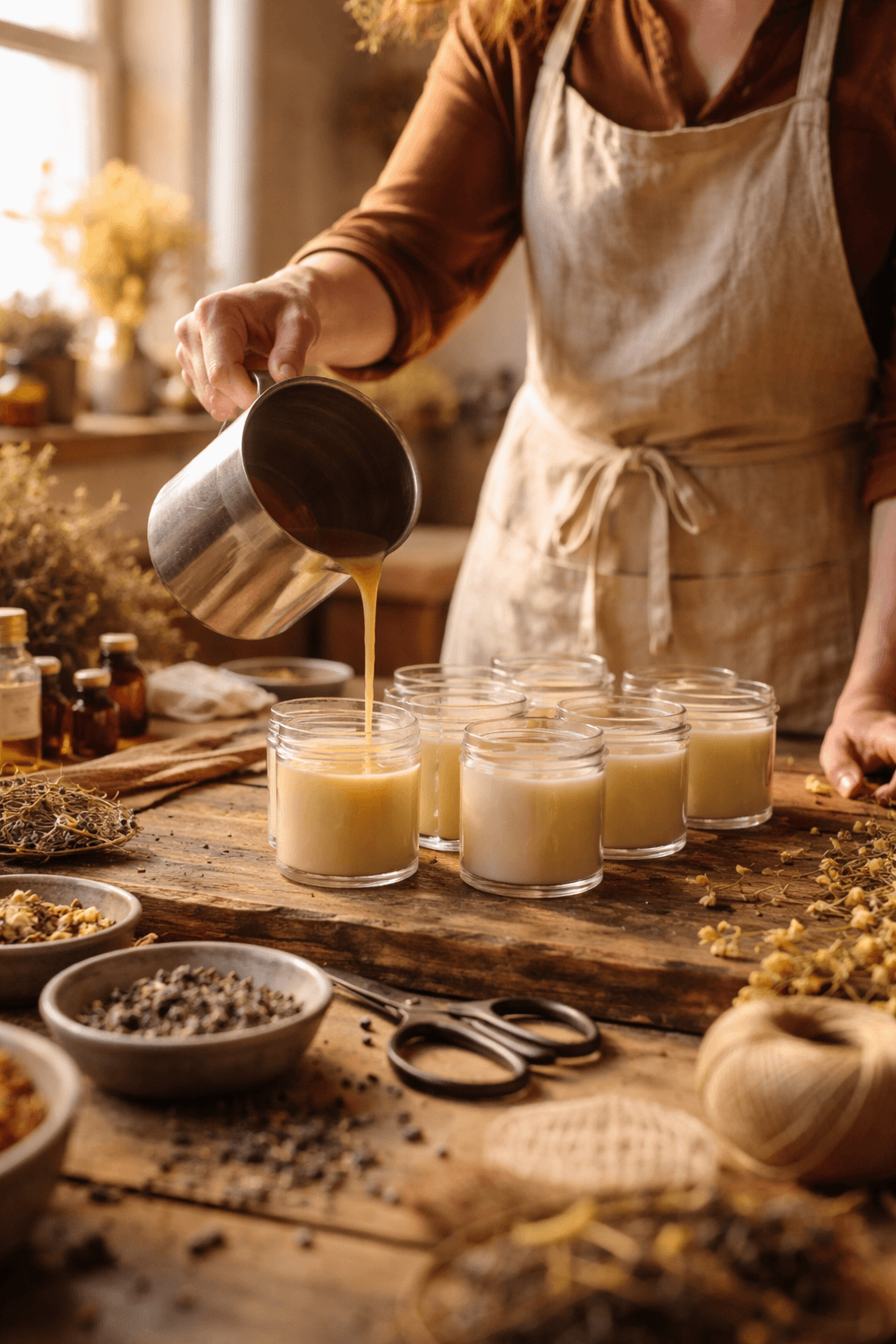 Handcrafting candles with care